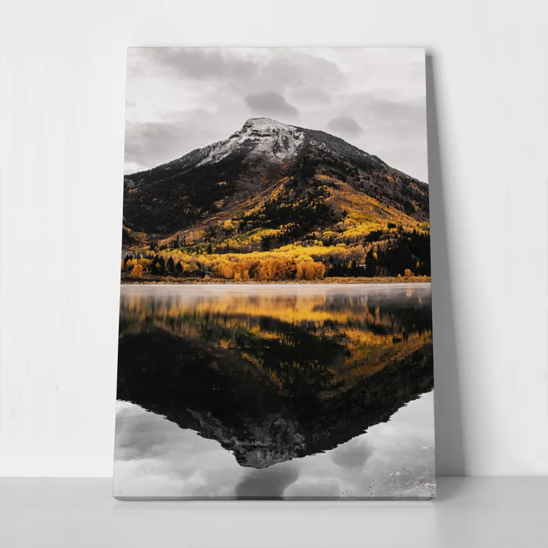 Πίνακας σε Καμβά RUSTIC FARMHOUSE MOUNTAIN LAKE 2