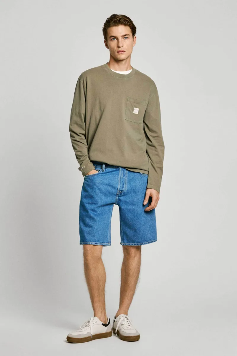 Pepe Jeans ανδρική denim βερμούδα Loose Fit - PM801176ND3 Denim Blue