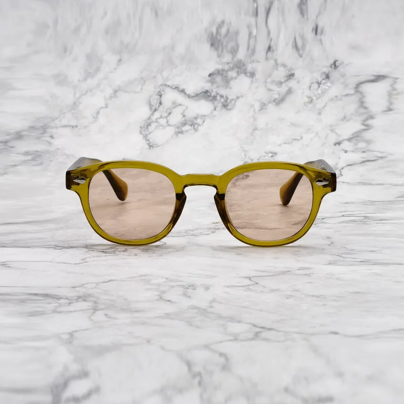JOHNNY COLORED Tinted Sunglasses | Olive | Light Brown Shades | Explicit Poets Sunglasses