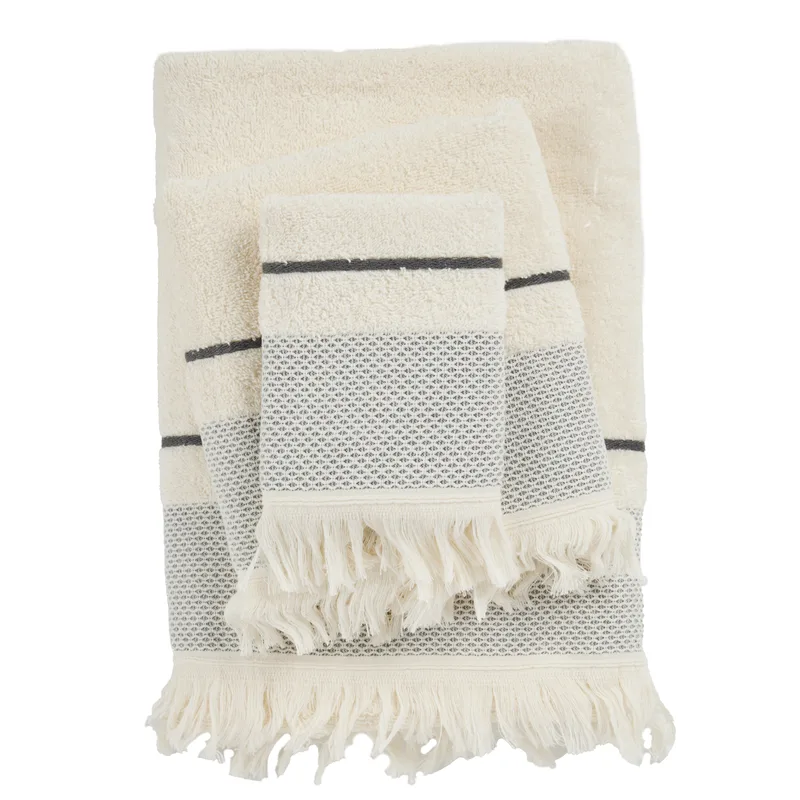 Σετ Πετσέτες 3τμχ Βαμβακερές Best 0840 Ivory Das Home (Ύφασμα: Βαμβάκι 100%, Χρώμα: Ιβουάρ, Μέγεθος: Σετ) - Das Home - 530708000840