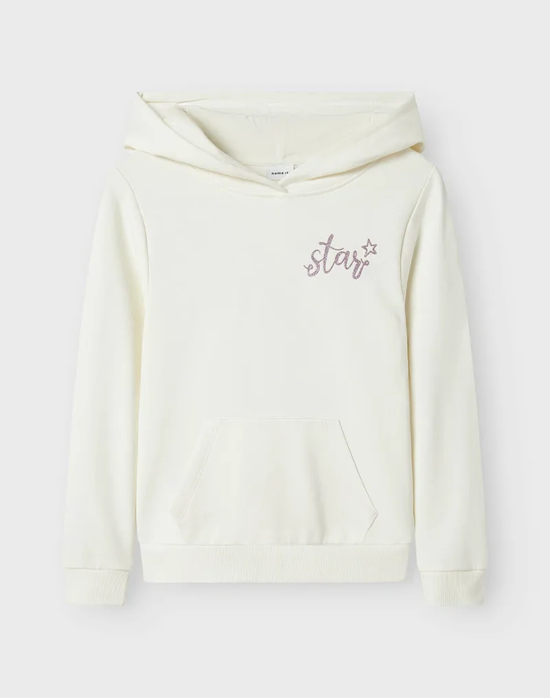 NAME IT NKFNICA LS SWEAT WH BRU PS 13246279-Cloud Dancer OffWhite