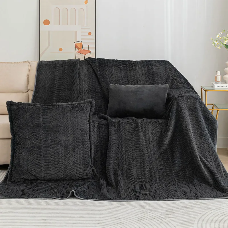 Ριχτάρι Πολυθρόνας Γούνινο (180x180) Silk Fashion NX201 Anthracite