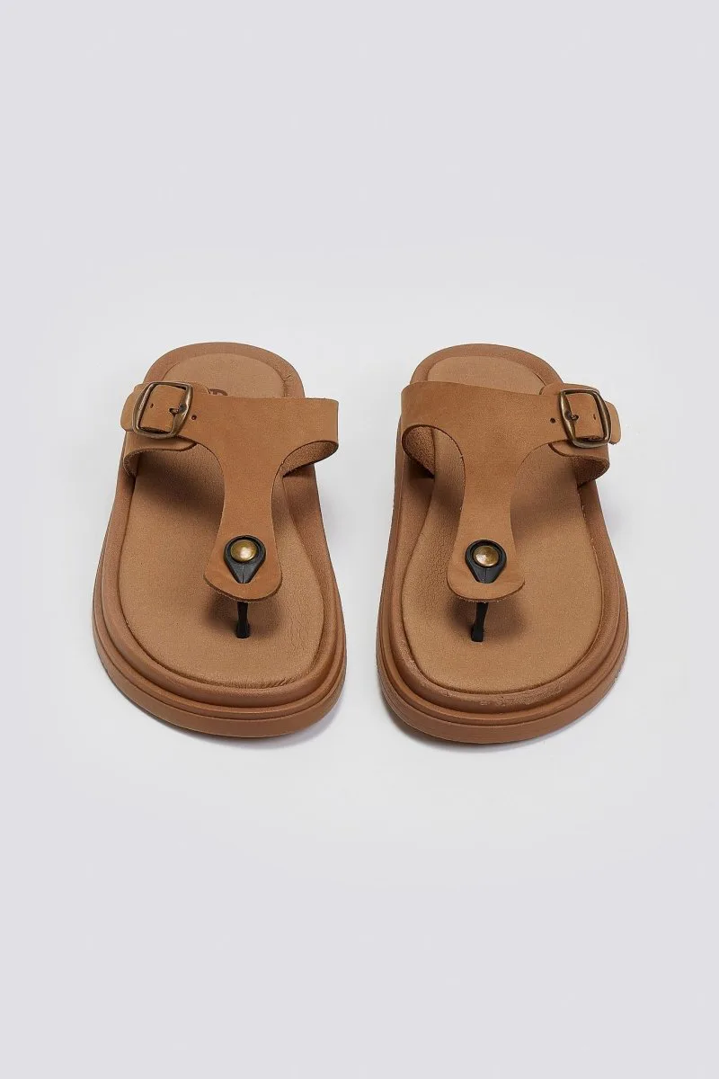 Estil Leather Sandals Buckle - Φ-69 - Camel