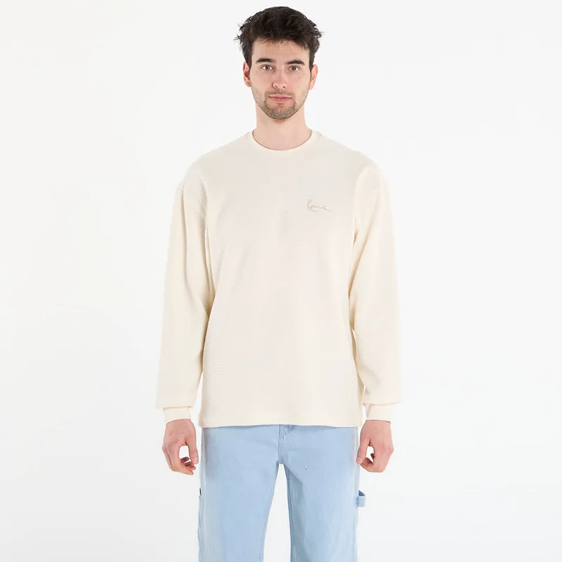 T-shirt Karl Kani Signature Waffle Longsleeve White S