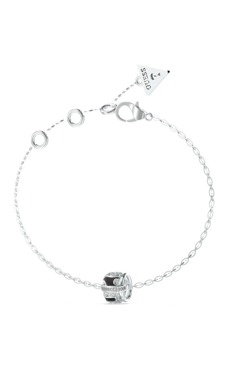 GUESS STEEL FABULOUS ME JUBB05192JWRHBKL Βραχιόλι Ασημένιο Με Δίχρωμο Σχέδιο Με Πέτρες