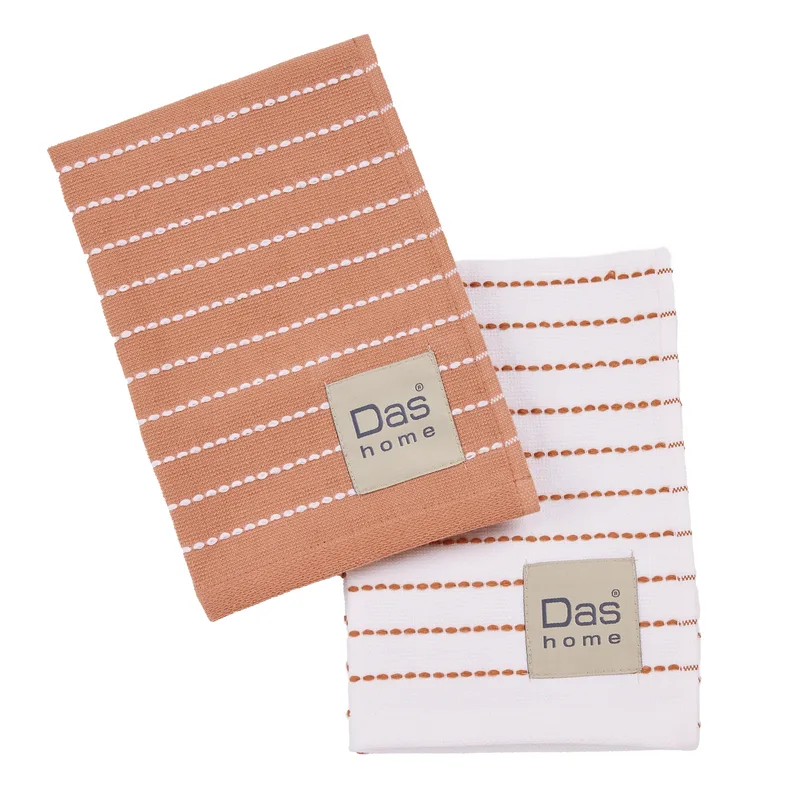 Das home σετ ποτηροπανα 2τμχ 30χ50 0826 teracotta, white