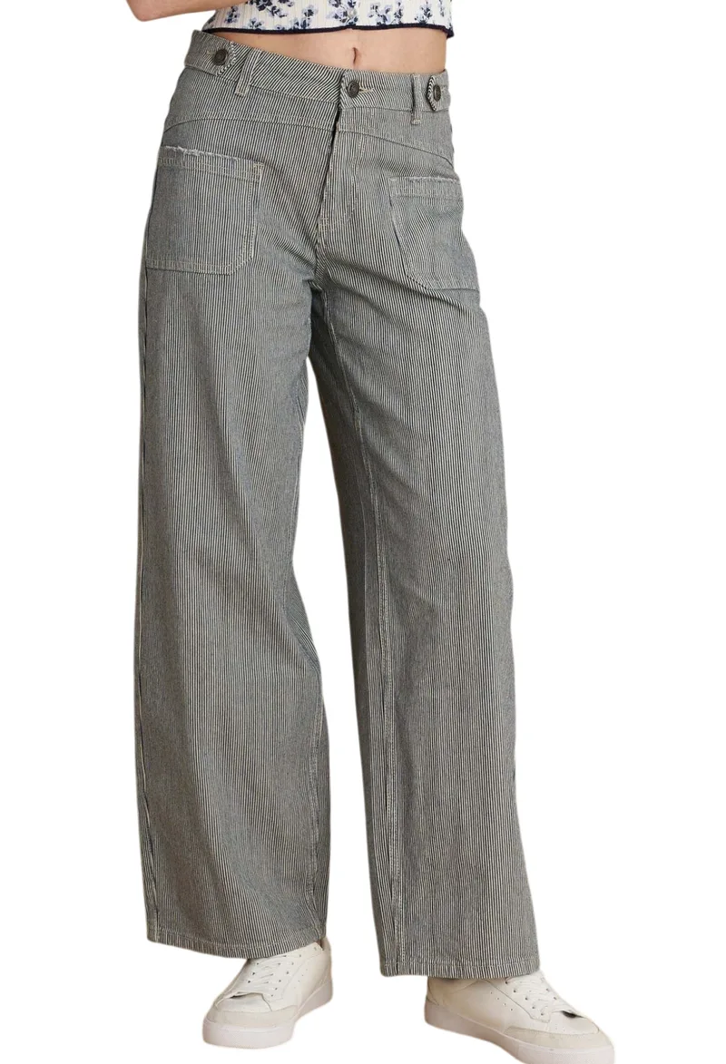 Παντελόνι Jean Attrattivo Baggy Ριγέ 9922956-BLUE Γυναικείο