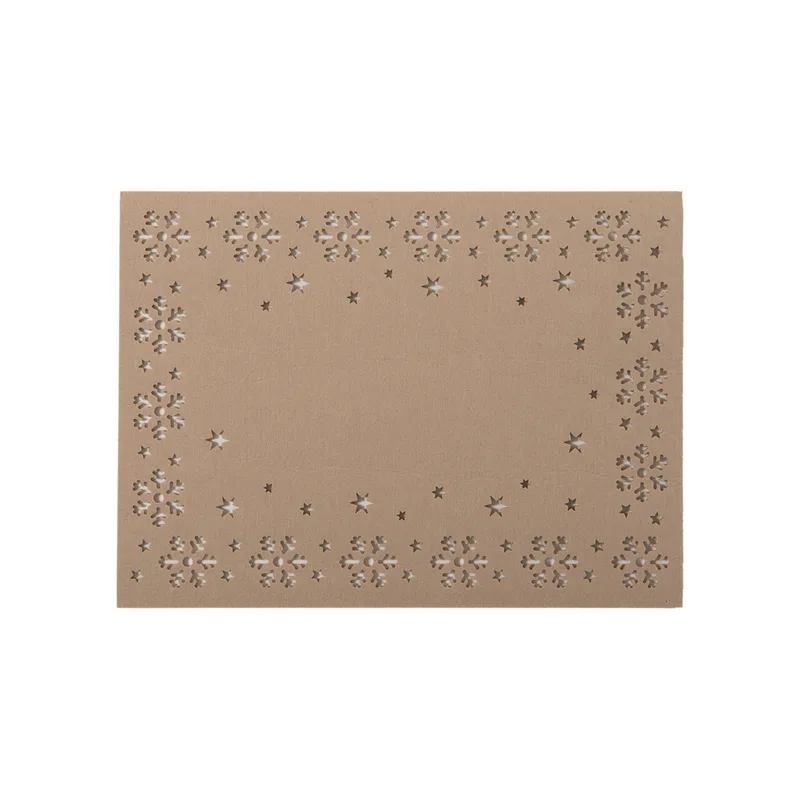 Χριστουγεννιάτικα Σουπλά (Σετ 2τμχ) Nef-Nef Homeware Snow Felt Μπεζ