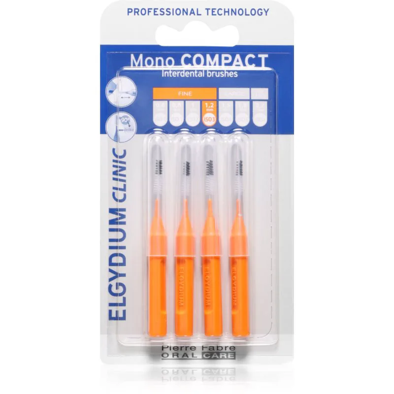 Elgydium Mono Compact μεσοδόντιο βουρτσάκι Πορτοκαλί 4 τμχ