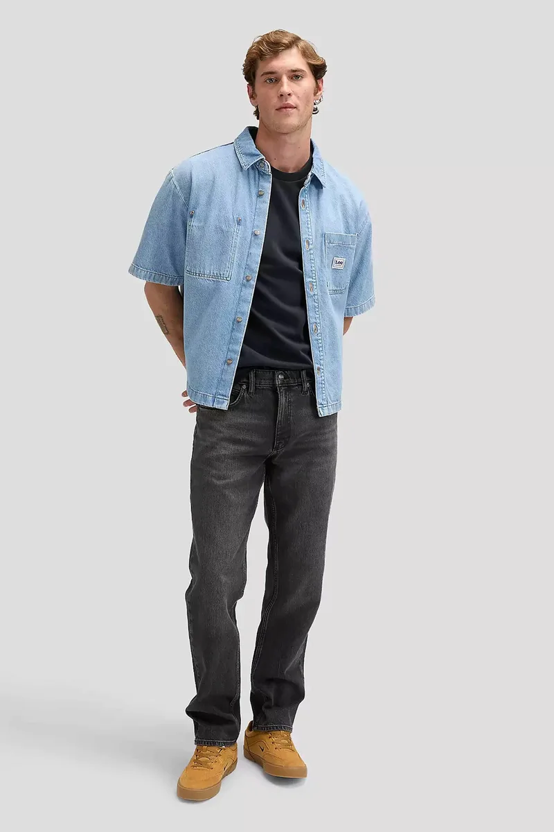 Lee ανδρικό τζιν παντελόνι Regular Fit '' West'' - 112376411 Μαύρο