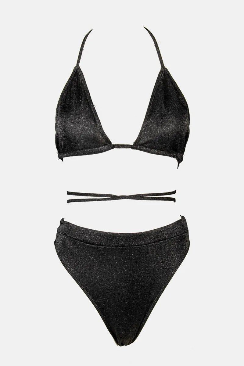 GIGI-Μαγιό Σετ Μπικίνι Lurex Plus Size - Μαύρο