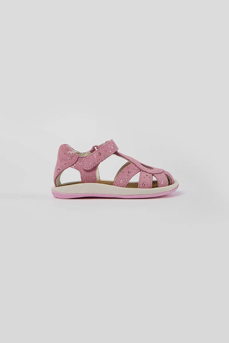 Camper βρεφικά nubuck πέδιλα με μεταλλιζέ λεπτομέρειες "Bicho" (21-26) - K800363-013 Ροζ