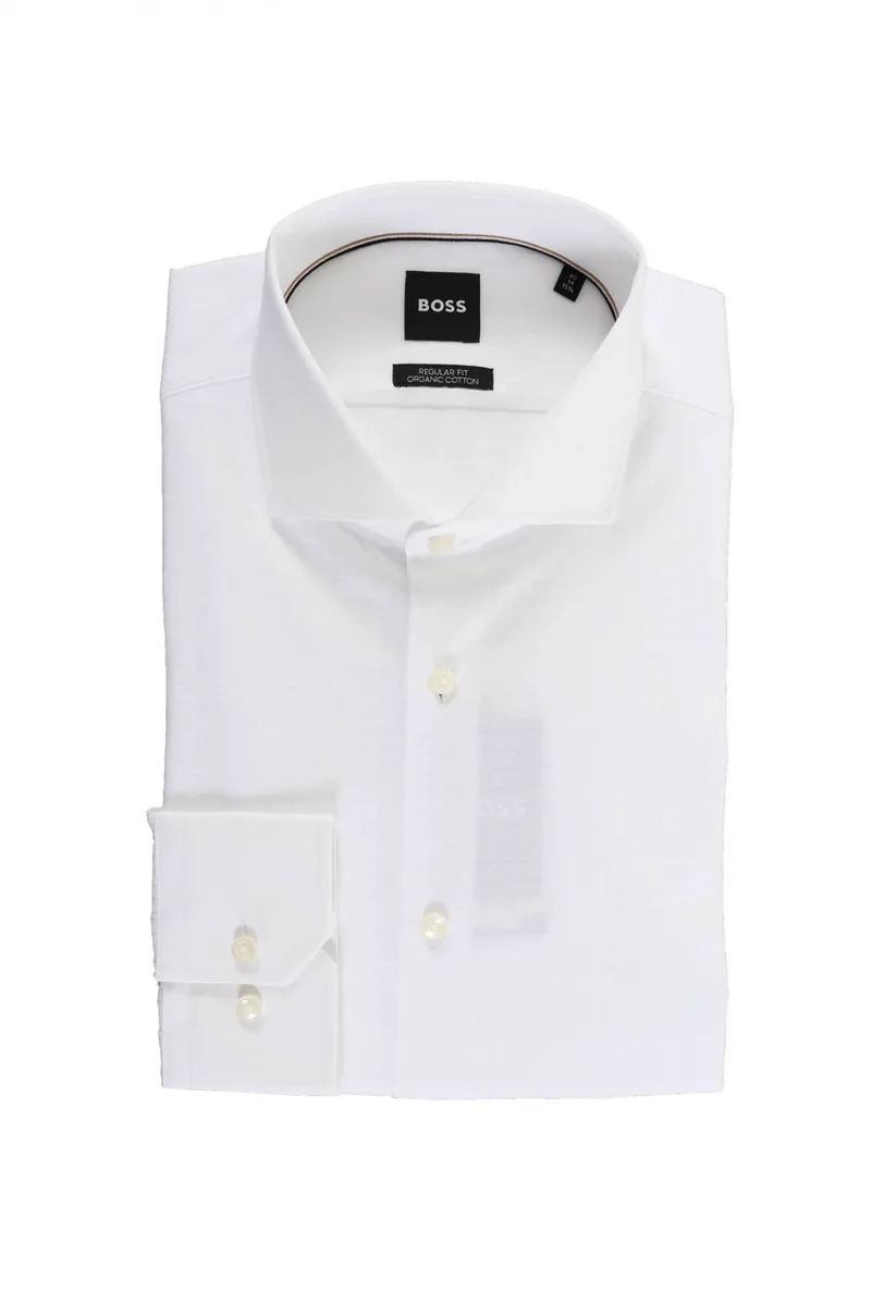BOSS ΠΟΥΚΑΜΙΣΟ ΚΑΡΩ REGULAR FIT H-JOE-SPREAD -C1-222 ΛΕΥΚΟ
