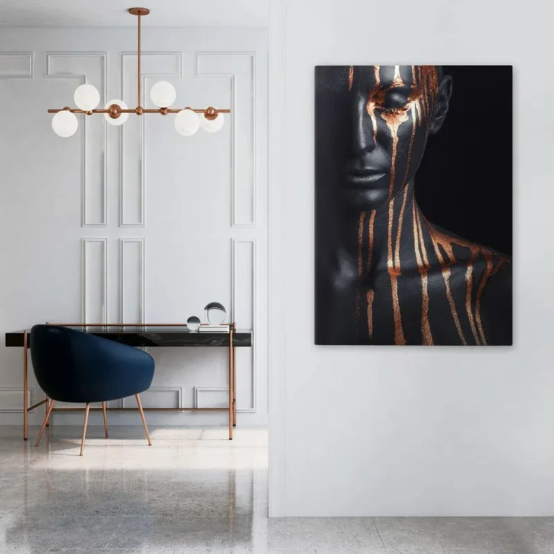 Πινακας σε καμβά BLACK & BRONZE FACE