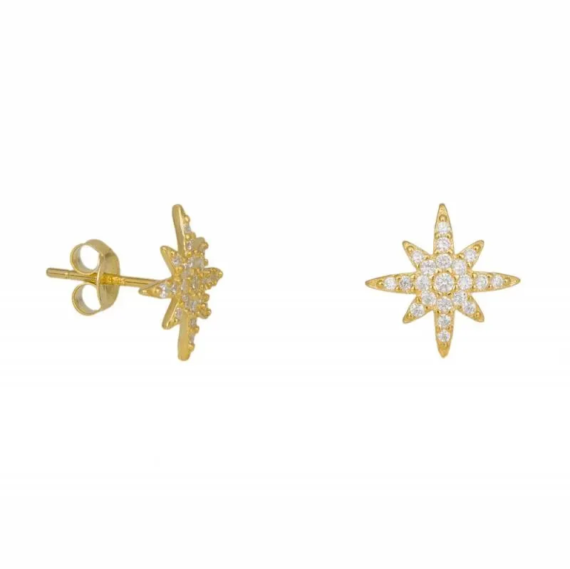 Γυναικεία επίχρυσα σκουλαρίκια 925 Sparkle Stars 043733 043733 Ασήμι