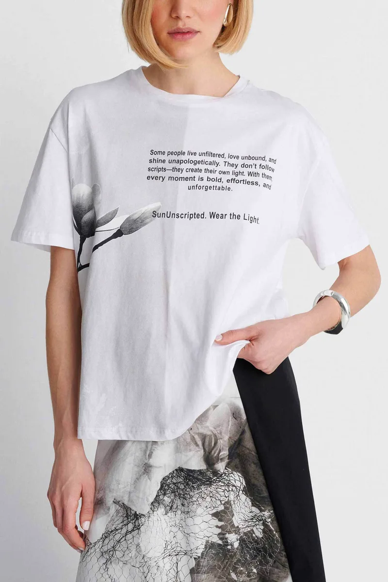 'ALE γυναικείο T-shirt με lettering - 8923138 Λευκό