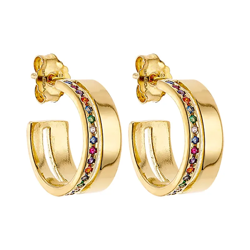 Επίχρυσοι κρίκοι Vogue 925 Joy με πολύχρωμα ζιργκόν 2811291 2811291 Ασήμι