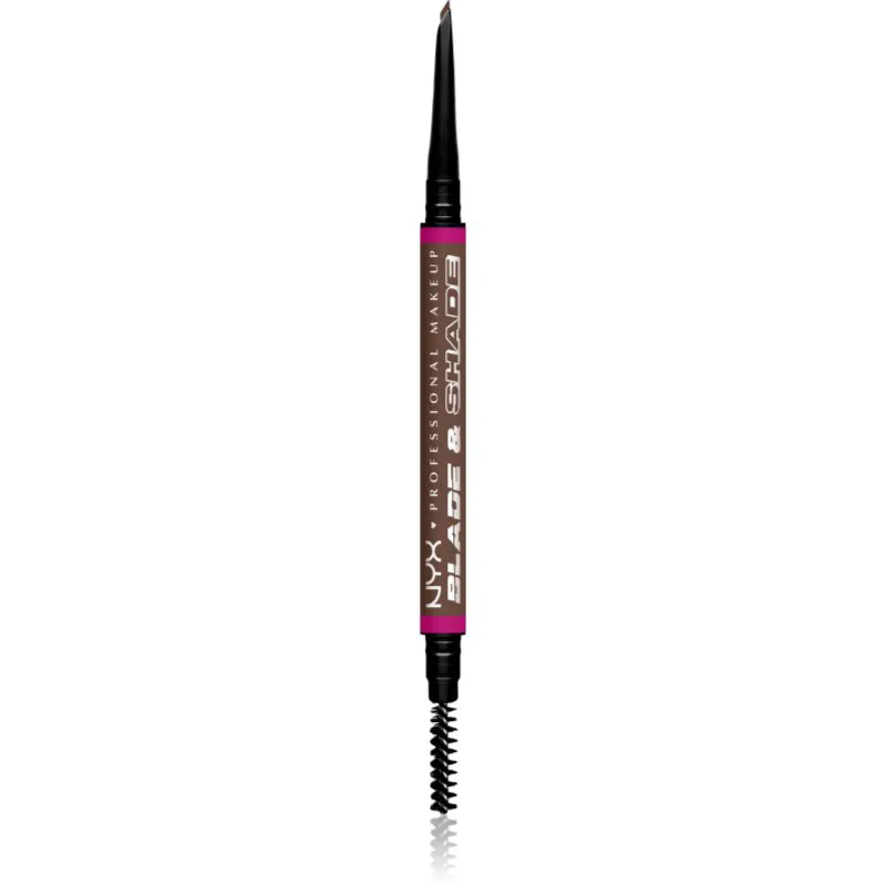 NYX Professional Makeup Blade & Shade μολύβι για τα φρύδια με βούρτσα απόχρωση 09 Brunette γρ