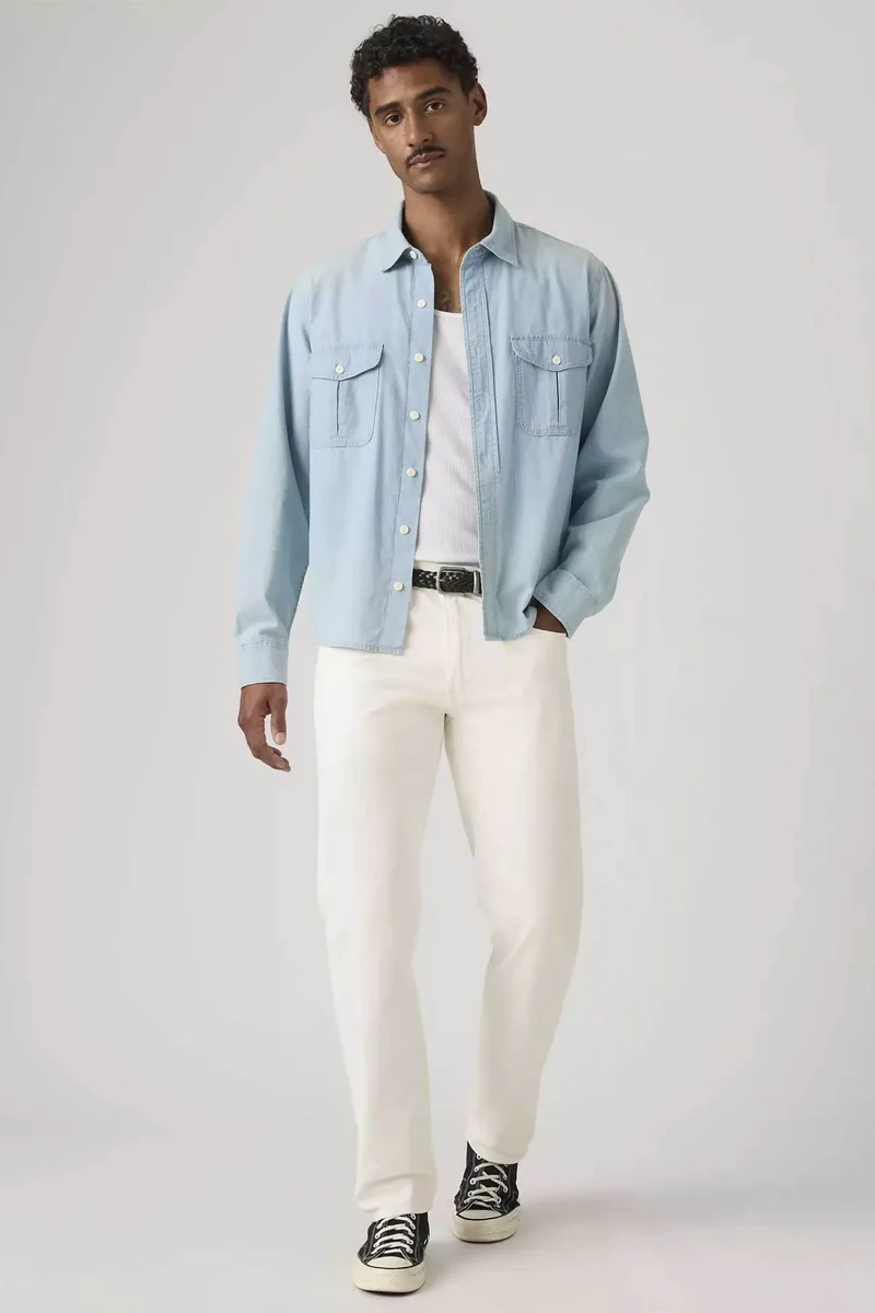 Levi's® ανδρικό τζιν παντελόνι πεντάτσεπο Regular Tapered Fit "502™" - 295071813 Λευκό