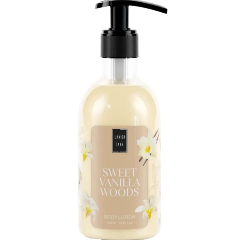 Lavish Care Sweet Vanilla Woods Body Lotion Ενυδατική Κρέμα Σώματος με Ευχάριστο Άρωμα Βανίλια με Αντλία 300ml