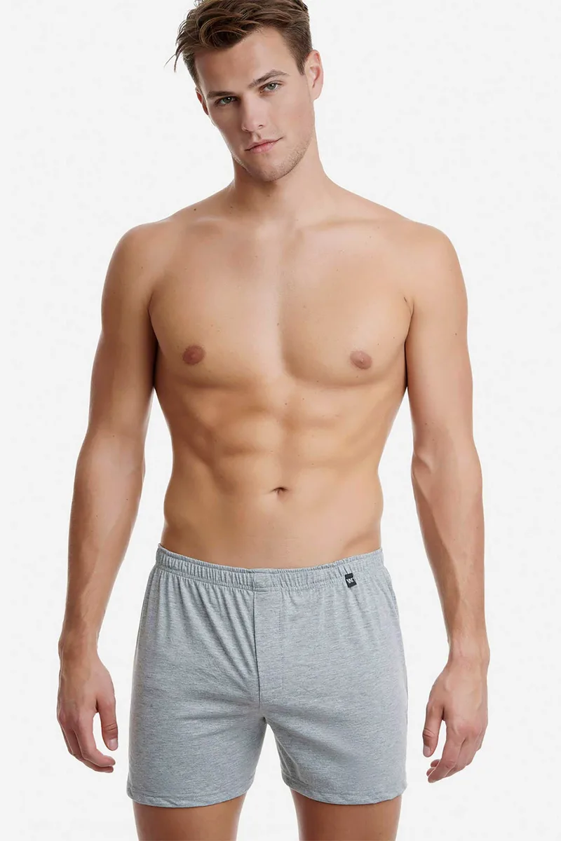 Walk ανδρικό μπόξερ μονόχρωμο Relaxed Fit - W1751 Γκρι