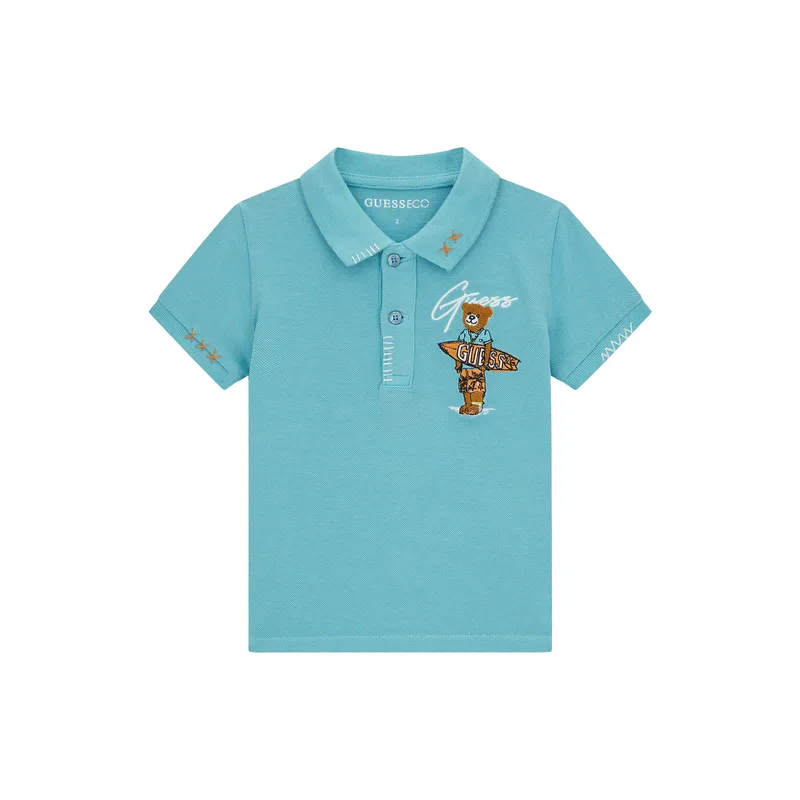 Guess Polo N6GP01 K9WF4 Μπλε Regular Fit