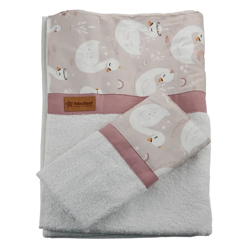 Σετ πετσέτες 2τμχ Bebe Stars Swan 3145