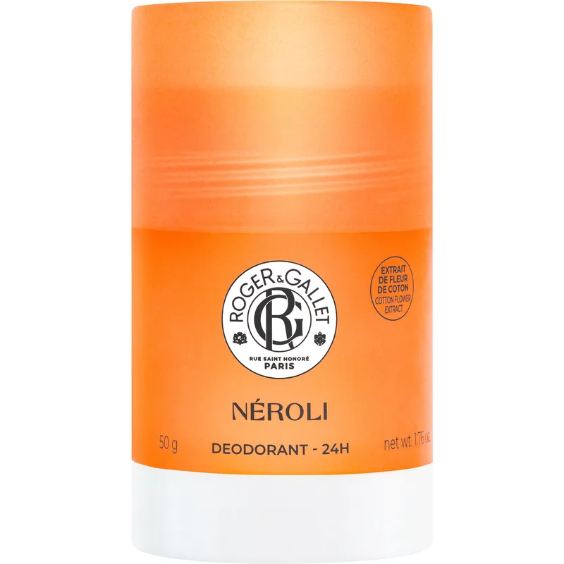 Roger & Gallet Neroli 24h Deodorant Stick Ενυδατικό Αποσμητικό Στικ Εμπλουτισμένο με Φυσικό Εκχύλισμα από Άνθη Πορτοκαλιάς & Βαμβακιού 50g