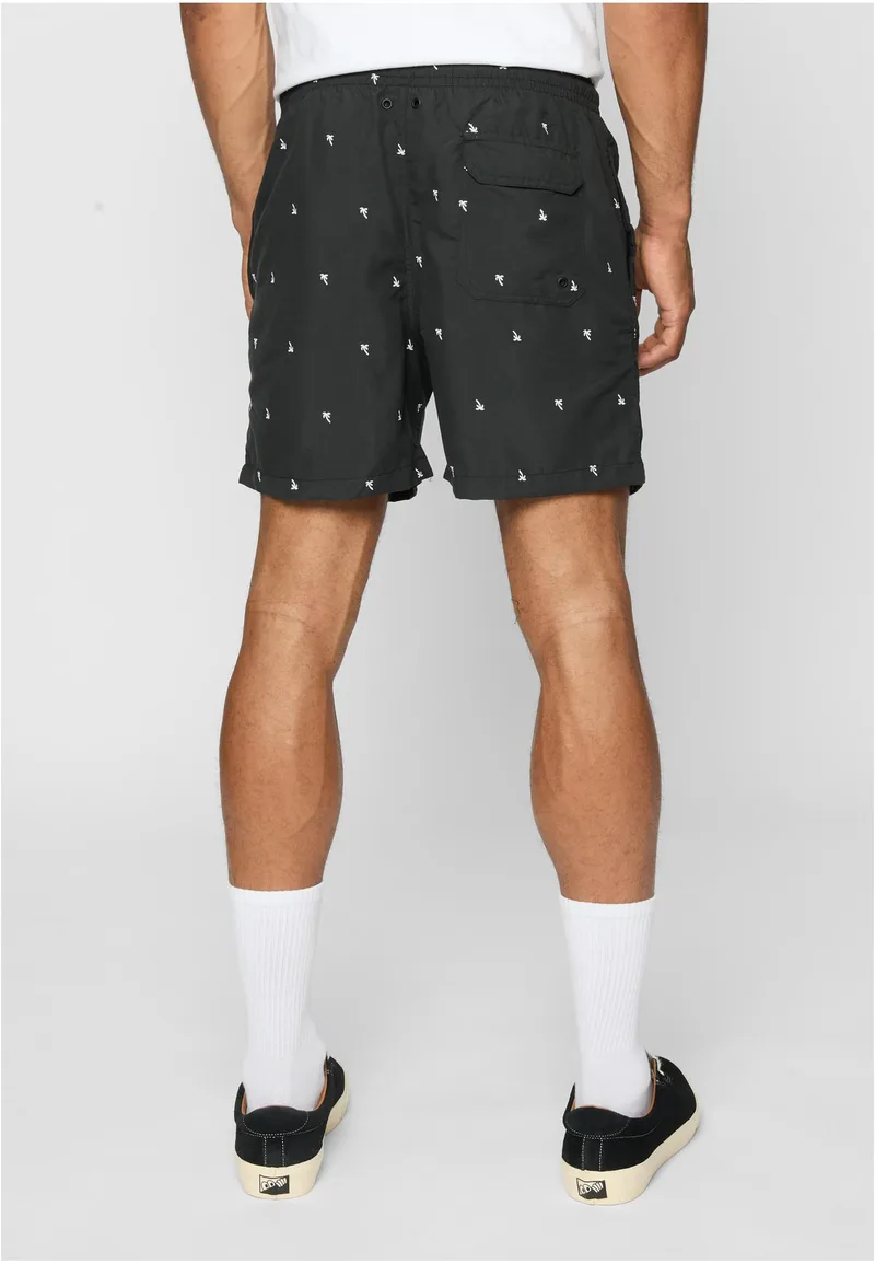 Embroidery Swim Shorts Urban Classics TB2680-02520 black/palmtree