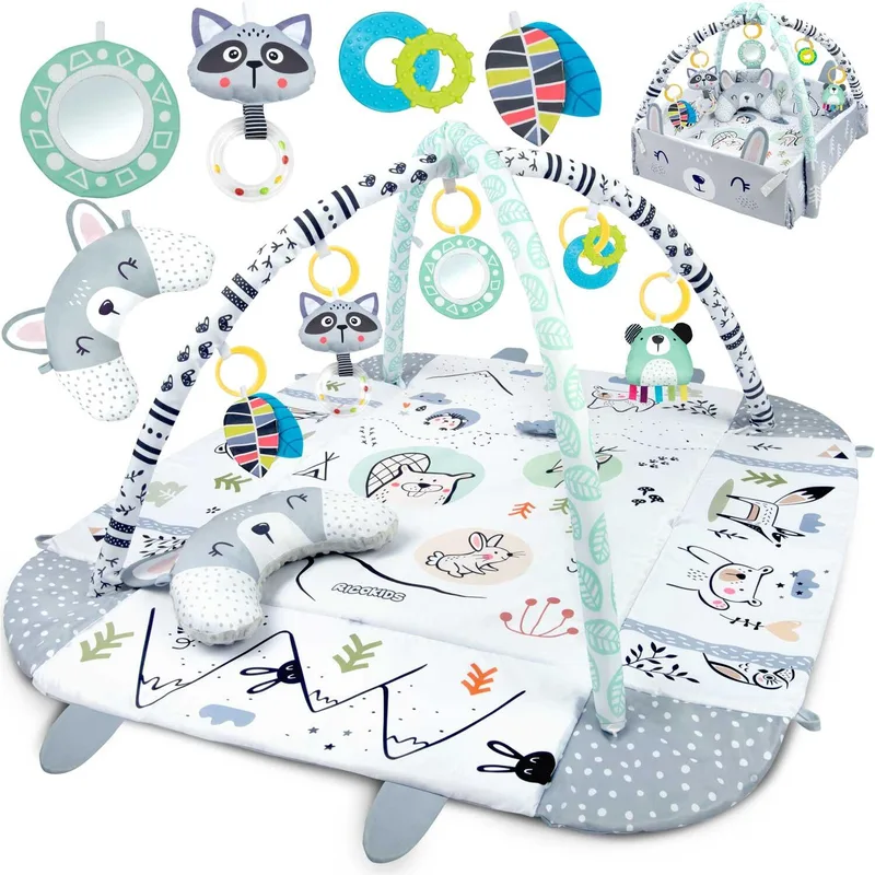 Βρεφικό Χαλάκι Δραστηριοτήτων Ricokids 7350 Εκπαιδευτικό Γυμναστήριο για Μωρά Δύο Όψεων 110 x 100 cm - Rabbit (5903890602079)