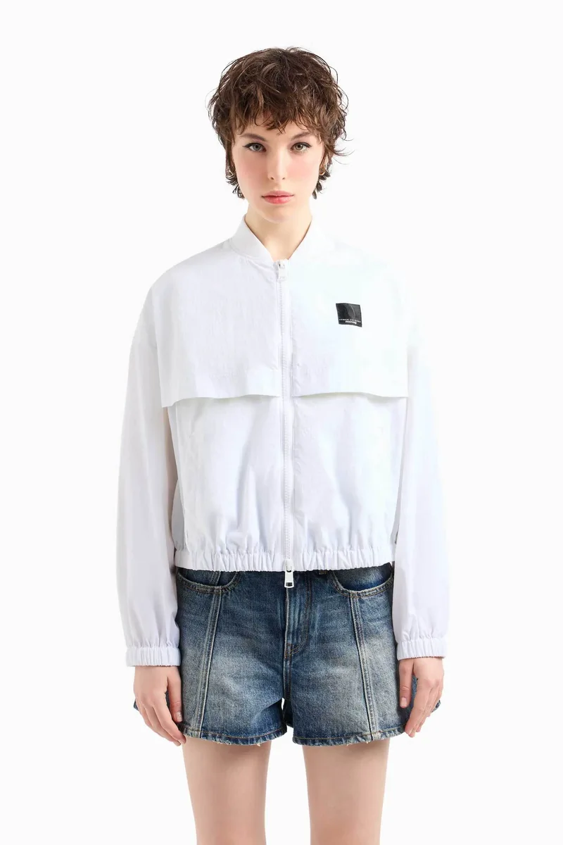 Armani Exchange γυναικείο jacket με logo patch - 3DYB46YN5RZ Λευκό