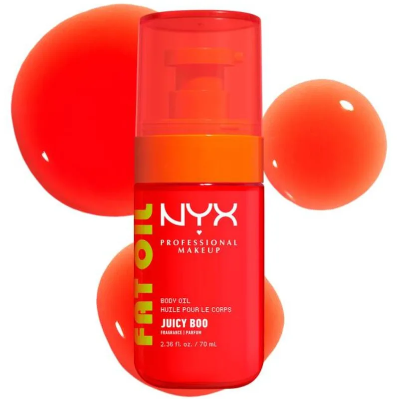 Nyx Professional Makeup Fat Oil Brightening Πορτοκαλί Body Oil Ενυδατικό Λάδι Σώματος που Προσφέρει 24ωρη Έντονη Λάμψη με Άρωμα Εσπεριδοειδών & Μάνγκο 70ml - Juicy Boo