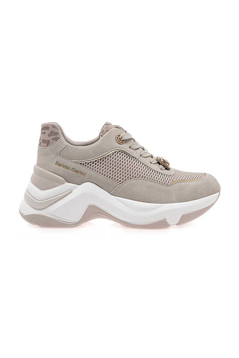 Renato Garini γυναικεία sneakers με animal print - W119R02035R8 Μπεζ