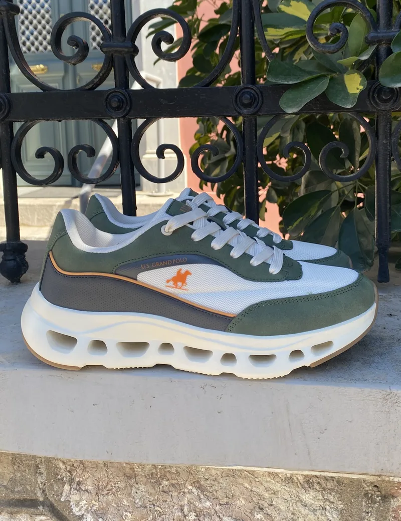 US GRAND POLO ανδρικά λαδί ανθρακί casual sneakers GPM4570561