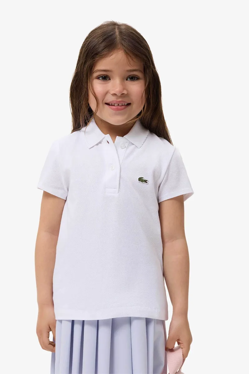 Lacoste παιδική μπλούζα πόλο πικέ με κεντημένο λογότυπο - PJ0968 Λευκό