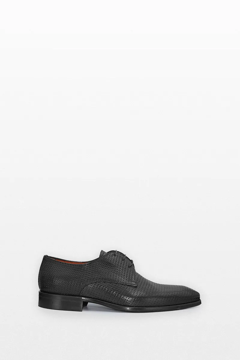 PHILIPPE LANG Ανδρικό Μαύρο Black Textured Oxford Shoes