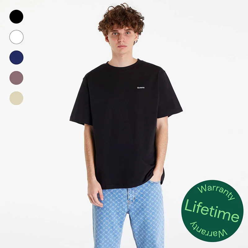 T-shirt Queens 5-Pack Men’s Essential Contrast Print Black/ White/ Navy/ Mauve/ Sand L