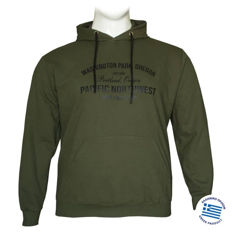 Hoodie φούτερ "Pacific Northwest"της Leo Collection - Khaki