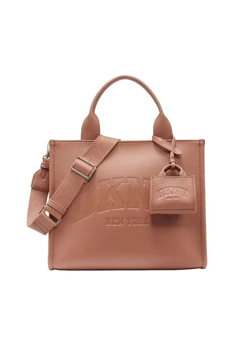 DKNY γυναικεία τσάντα χειρός με ανάγλυφο λογότυπο "Hadlee" - R53AAR57 Καμηλό