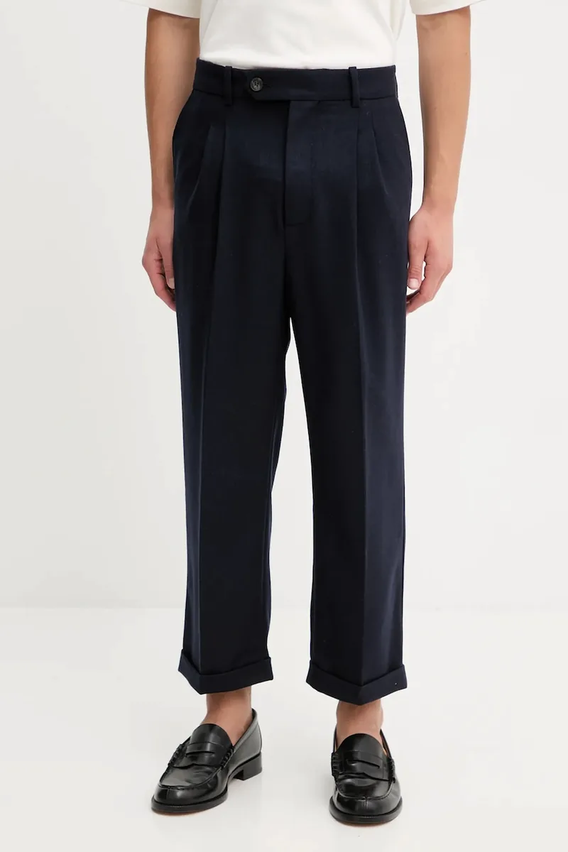 Παντελόνι με προσθήκη μαλλιού Drôle de Monsieur Le Pantalon Plis Cropped