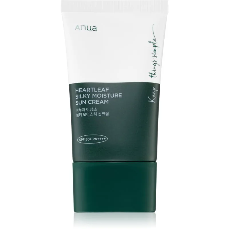 Anua Heartleaf Silky Moisture Sun Cream εντατικά ενυδατική κρέμα ημέρας SPF 50+ 50 ml