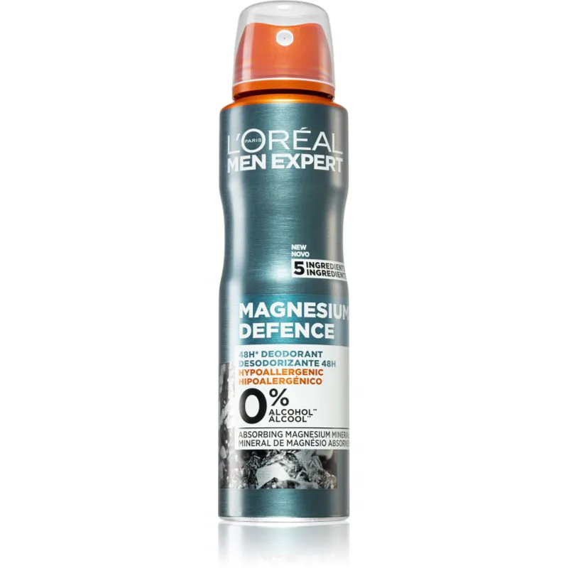 L’Oréal Paris Men Expert Magnesium Defence αποσμητικό σε σπρέι για άντρες 150 ml
