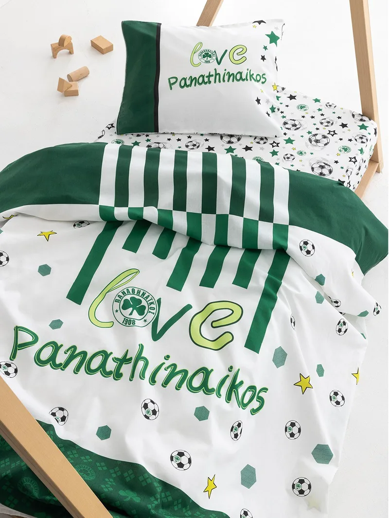 Σετ Σεντόνια Κούνιας Panathinaikos F -C - 130x170 FC11 Με Λάστιχο