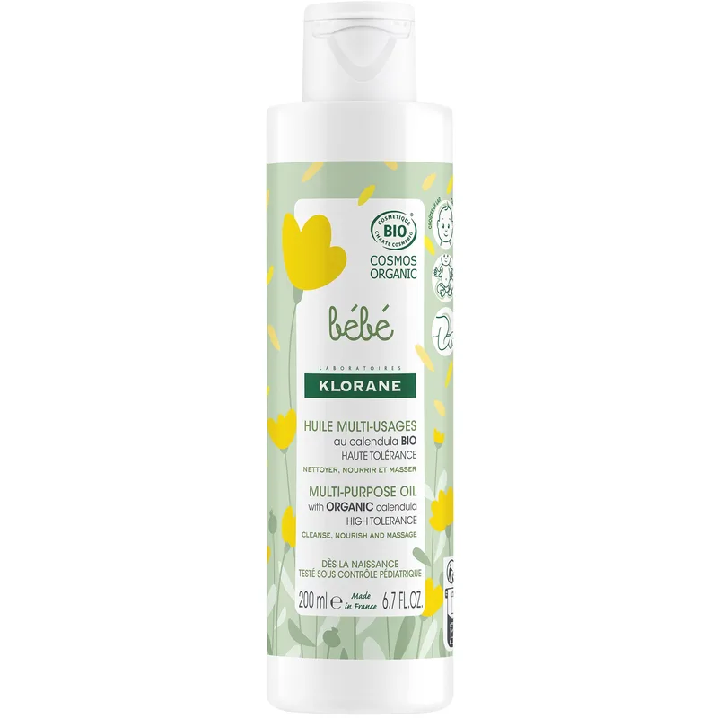 Klorane Bebe Multi-Purpose Oil with Organic Calendula Βρεφικό Έλαιο Πολλαπλών Χρήσεων με Βιολογική Καλέντουλα 200ml
