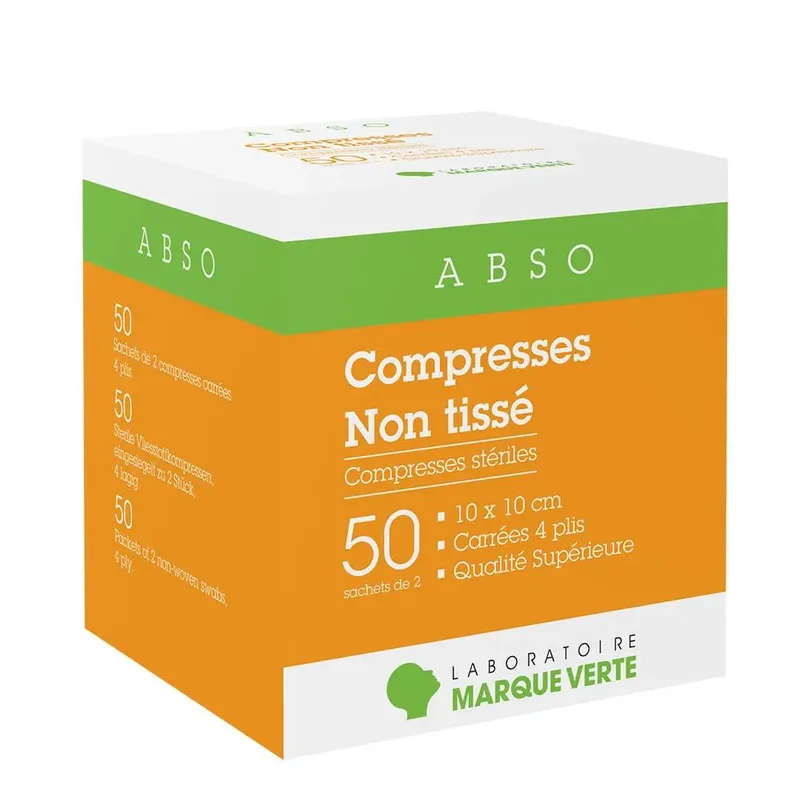 Marque Verte Abso Non-woven tablets 10x10cm x50 sachets of 2