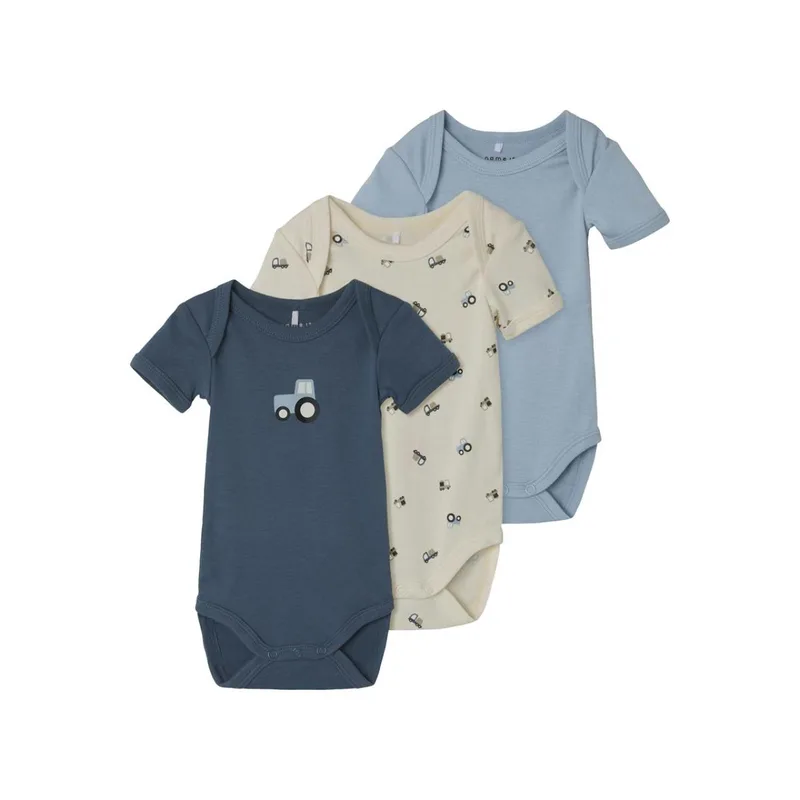 Φορμάκια σετ 3 τεμ. μπεμπέ αγόρι name it-13242192-Jet Stream-organic cotton