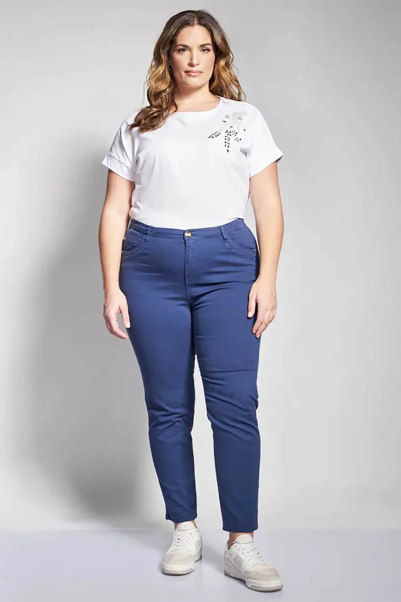 Parabita γυναικείο παντελόνι Slim Fit - 012610205378 Μπλε