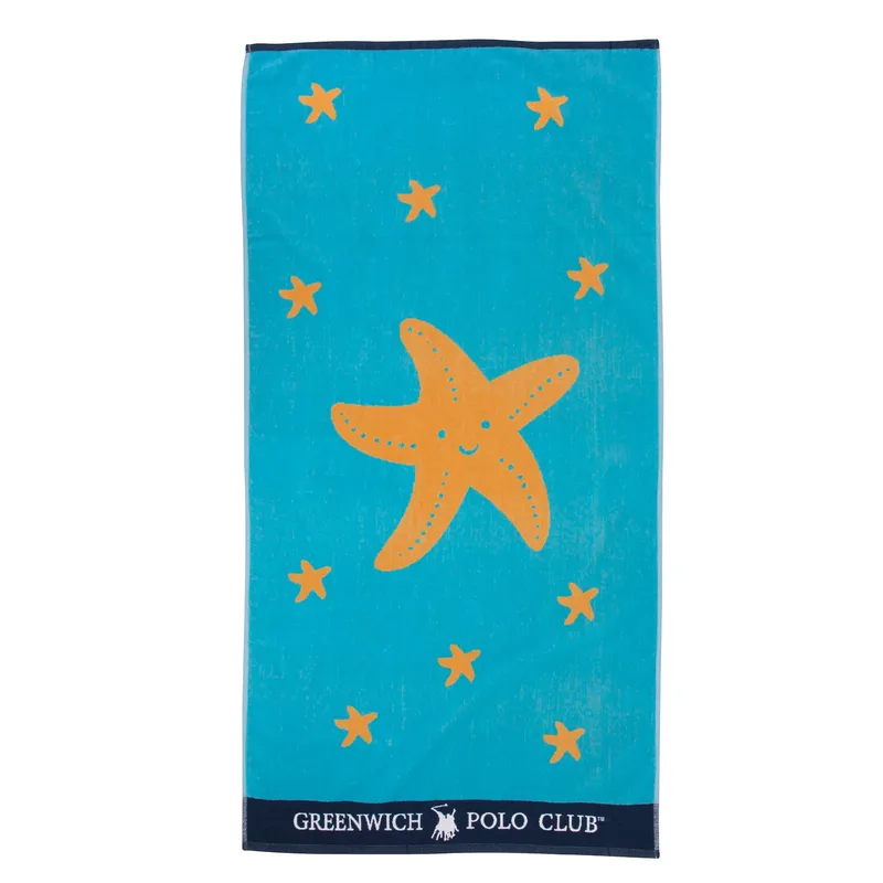 Greenwich polo club πετσετα θαλασσησ 70χ140 3893 γαλαζιο, πορτοκαλι