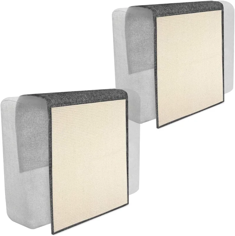Navaris 2 Cat Scratch Mats Sofa Shield - Σετ με 2 Ονυχοδρόμια / Προστατευτικά για Καναπέ από Γρατζουνιές Γάτας - 130 x 45 cm - Dark Grey / White (46354.19.02)