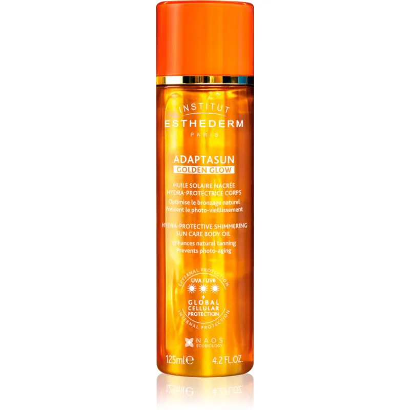 Institut Esthederm Adaptasun Golden Glow αστραφτερό λάδι πολύ μεγάλη προστασία απο τον ήλιο 125 ml